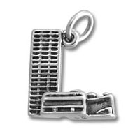 Silver letter L pendant charm