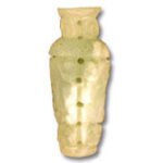 Ancient Egyptian yellow shabti funerary figurine