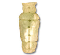 Ancient Egyptian yellow shabti funerary figurine