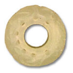 Carved beige stone ring with floral pattern