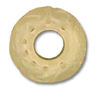 Carved beige stone ring with floral pattern