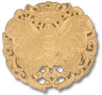 Gold butterfly filigree medallion pendant