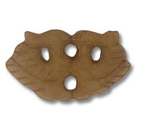 Wooden carved mask with five holes