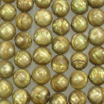 Rows of gold-colored round beads