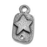 Silver textured star pendant charm