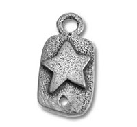 Silver textured star pendant charm
