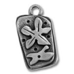 Rectangular silver pendant with starfish motif
