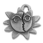 Sun and moon split-face metal charm