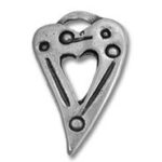 Silver heart pendant with inner heart cutout