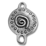 Silver spiral round jewelry connector charm