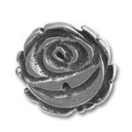 Silver metal rose bead