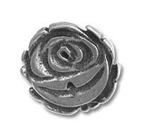 Silver metal rose bead