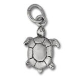 Silver turtle charm pendant with clasp