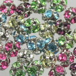 Multicolored crystal rhinestone flower beads