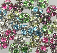 Multicolored crystal rhinestone flower beads