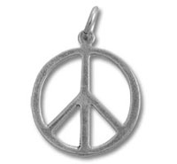 Silver peace sign pendant
