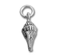 Silver conch shell charm pendant Silver conch shell charm pendant