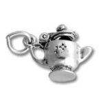Small silver teapot charm pendant