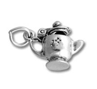 Small silver teapot charm pendant