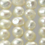 Close-up of lustrous white pearls