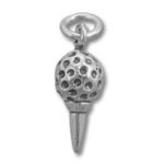 silver golf tee and ball charm