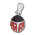 Red ladybug pendant charm with silver bail