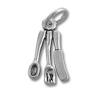 Silver kitchen utensil charm pendant