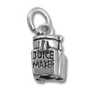 Tiny silver juice maker charm pendant
