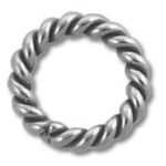 Twisted silver rope ring