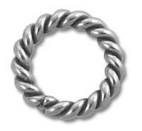 Twisted silver rope ring