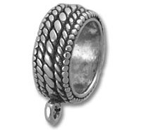 Silver braided ring with dangling charm