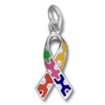 Autism awareness puzzle ribbon charm