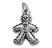 Silver gingerbread man pendant charm