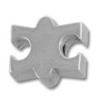Silver metal puzzle-piece connector
