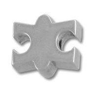 Silver metal puzzle-piece connector
