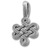 Silver Celtic knot pendant charm