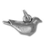 Small silver bird pendant charm