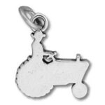 Small silver tractor charm pendant