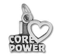 Silver I heart Core Power pendant charm