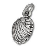 Silver abalone shell pendant charm