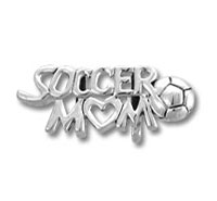 Silver "Soccer Mom" charm with heart and ball Silver "Soccer Mom" charm with heart and ball