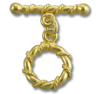 Gold rope toggle clasp for necklace