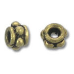 Pair of antique bronze spacer beads