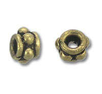 Pair of antique bronze spacer beads