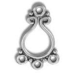 ornate silver teardrop pendant with bead accents