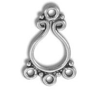ornate silver teardrop pendant with bead accents