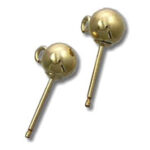 Pair of gold jingle bell earrings