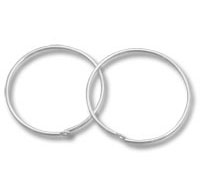 Pair of overlapping silver hoop earrings