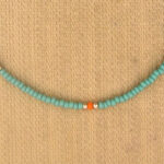 Turquoise beaded necklace with multicolored spacers