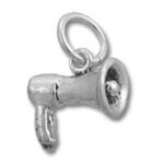 Small silver megaphone charm pendant